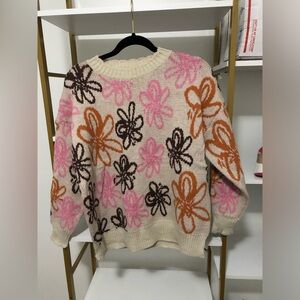 NWT Boutique And The Why Floral Sweater Top